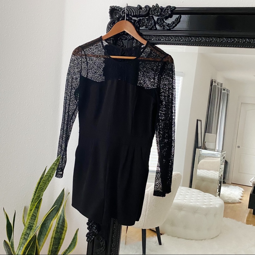Garage | Women’s Black Long Sleeve Mesh Romper